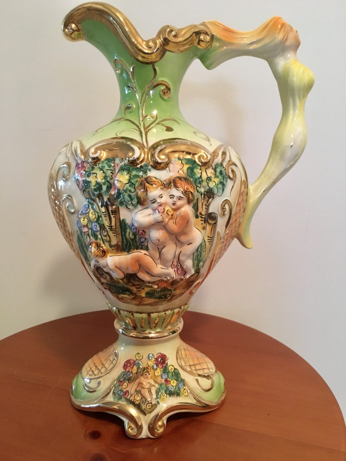 Circa 1950’s Large Italian Capodimonte Porcelain Pitcher – Fire & Earth ...